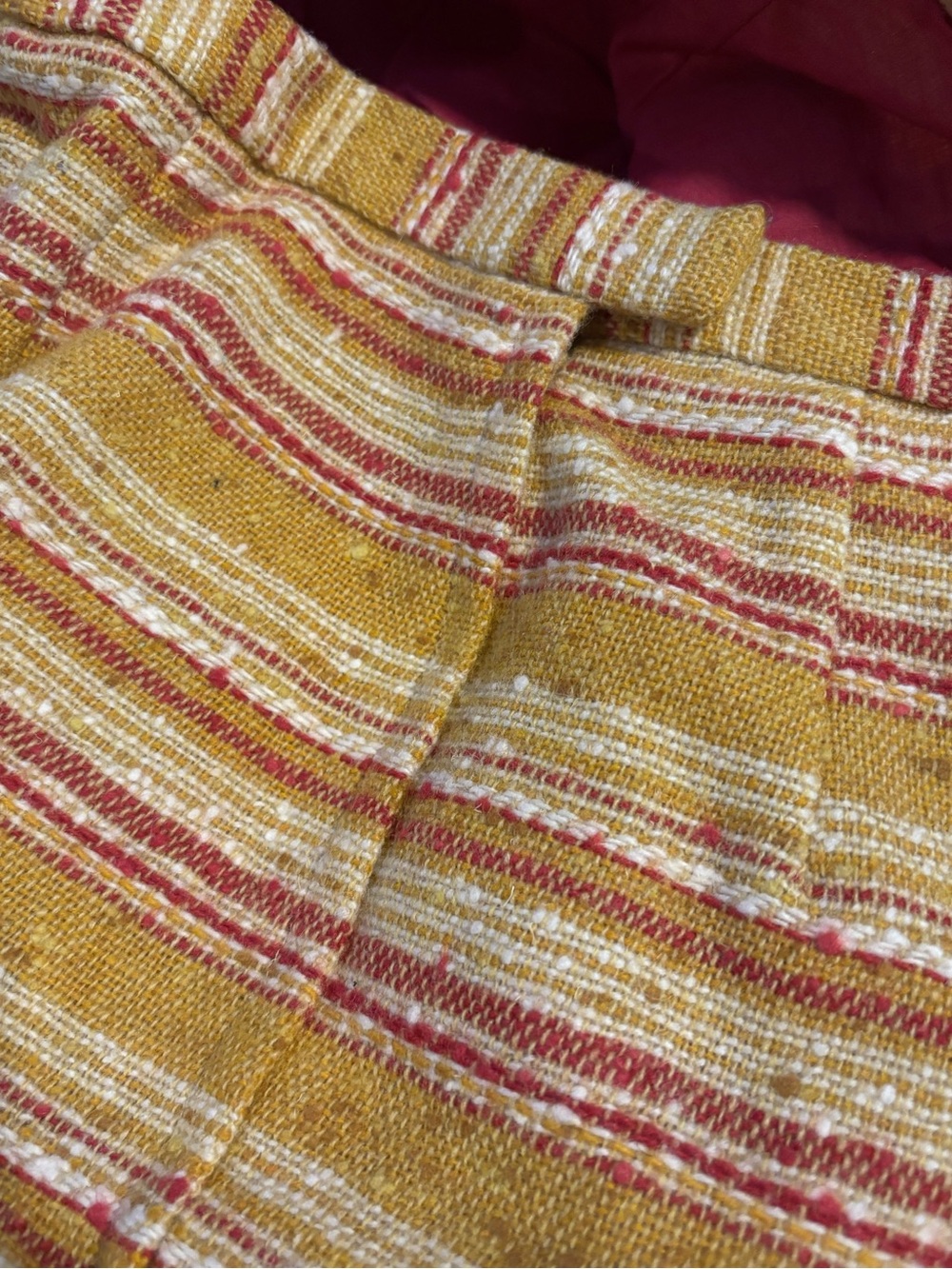 Vintage Pendleton Mustard Yellow Striped Wide-Leg Virgin Wool Pants - Picture 4 of 9